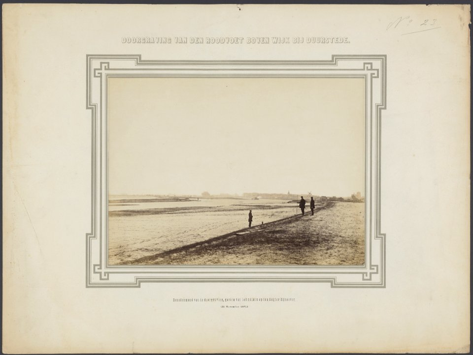 Doorgraving van de Roodvoet boven Wijk bij Duurstede. Benedenmond van de doorgra, Bestanddeelnr 607