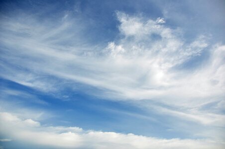 Blue sky thin cloud photo
