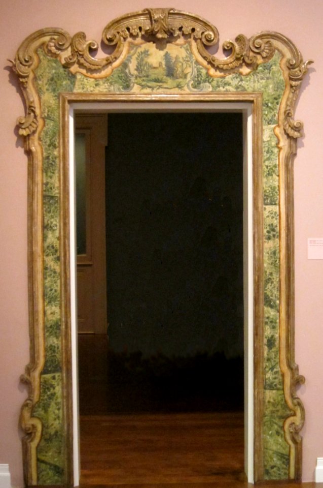 Door frame, 18th century Venice, wood, polychrome decoration and silvering, HAA