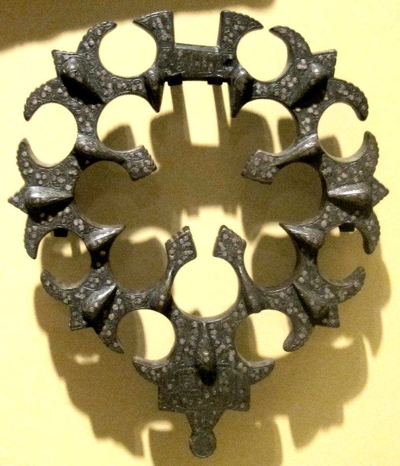 Door knocker from Cairo, Egypt, c. 1880, copper alloy and silver, HAA