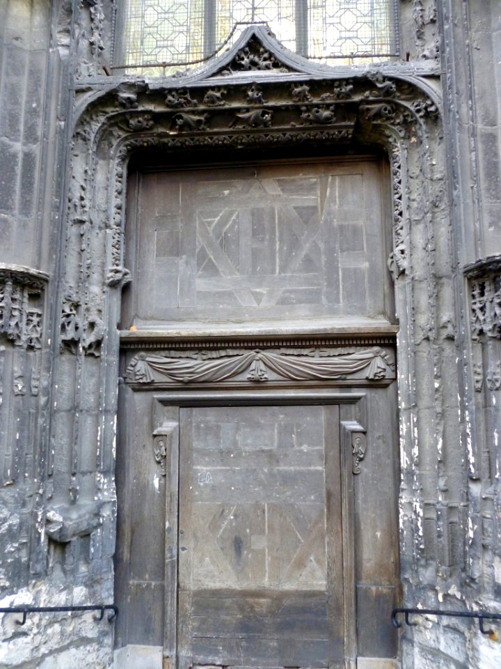 Door in the church Saint-Éloi in Rouen