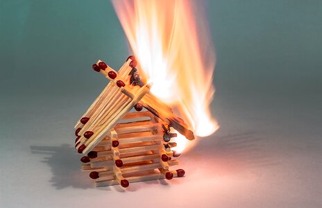 House of matchsticks flame burn