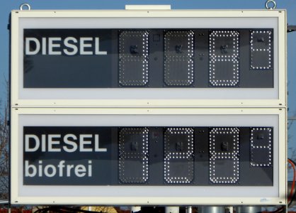 Diesel biofrei, Preisschild, 1 photo