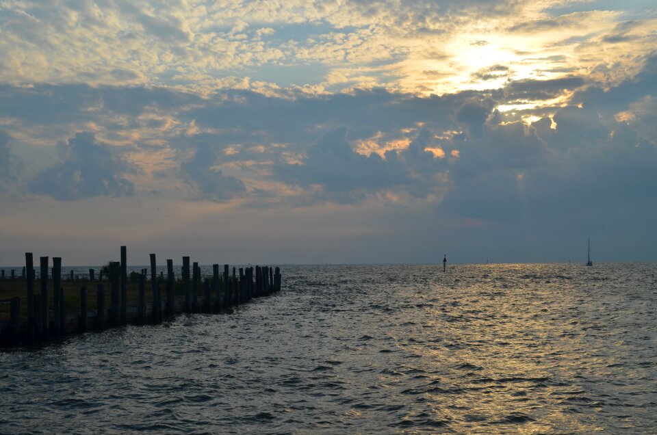 Sunrise sea view gray sunrise