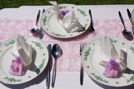 Plate napkin cutlery photo