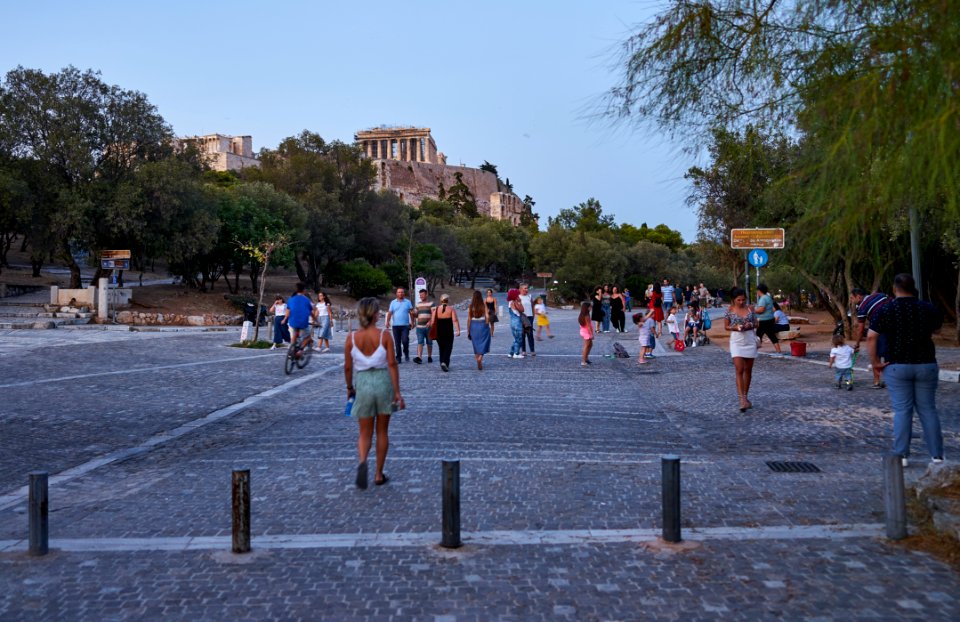 Dionysiou Areopagitou Pedestrian Street on August 4, 2020