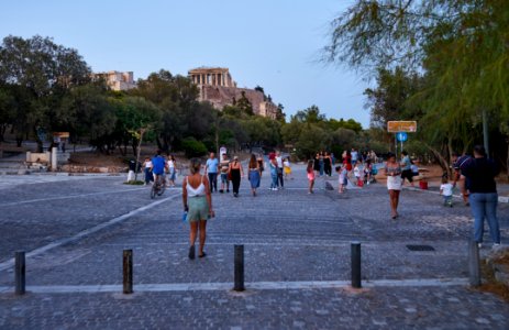 Dionysiou Areopagitou Pedestrian Street on August 4, 2020
