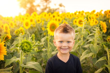 Field happy kid photo