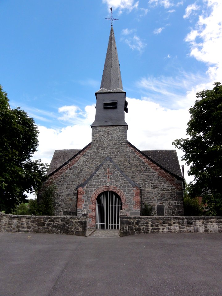 Dimechaux (Nord, Fr) église, façade