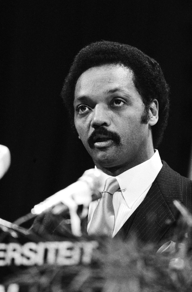 Dominee Jesse Jackson spreekt op de VU te Amsterdam, Bestanddeelnr 932-6977