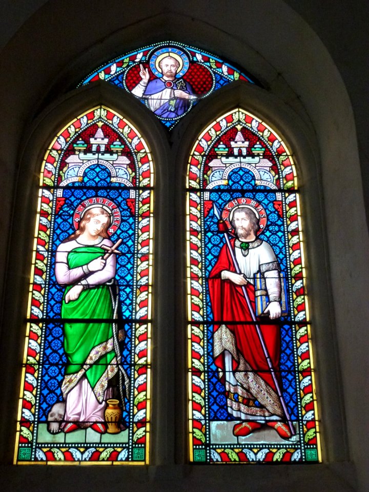 Dommery (Ardennes) église, vitraux Ste Madeleine, St Thomas, St Pierre