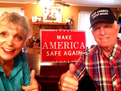 Donald Trump Make America Safe Again Sign - Fred Shinn & Terrie Frankel