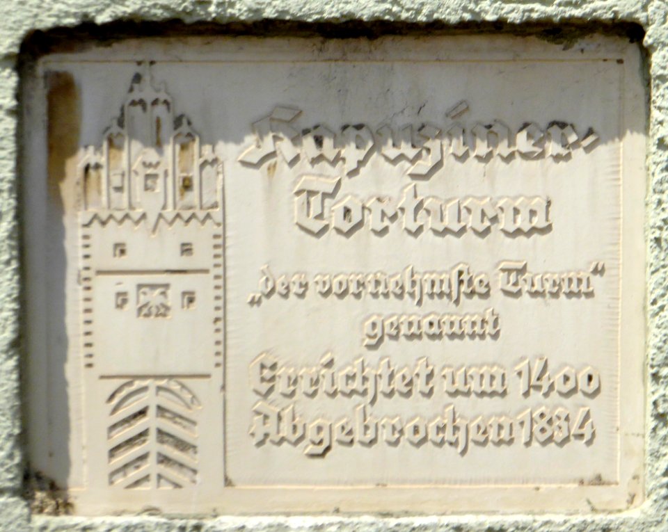 Donauwörth, Tafel Kapuzinertorturm, 1