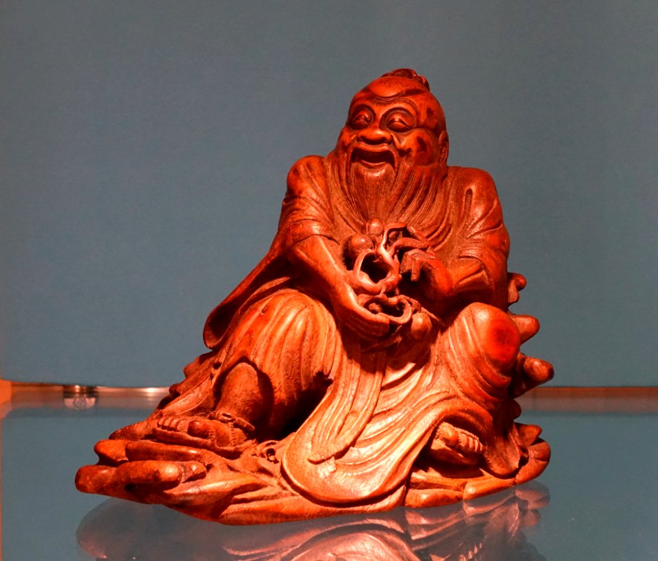 Dongfang Shuo, Jiading School, China, Qing dynasty, Kangxi Period, early 1700s, bamboo root - Spurlock Museum, UIUC - DSC05951