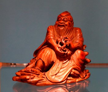 Dongfang Shuo, Jiading School, China, Qing dynasty, Kangxi Period, early 1700s, bamboo root - Spurlock Museum, UIUC - DSC05951
