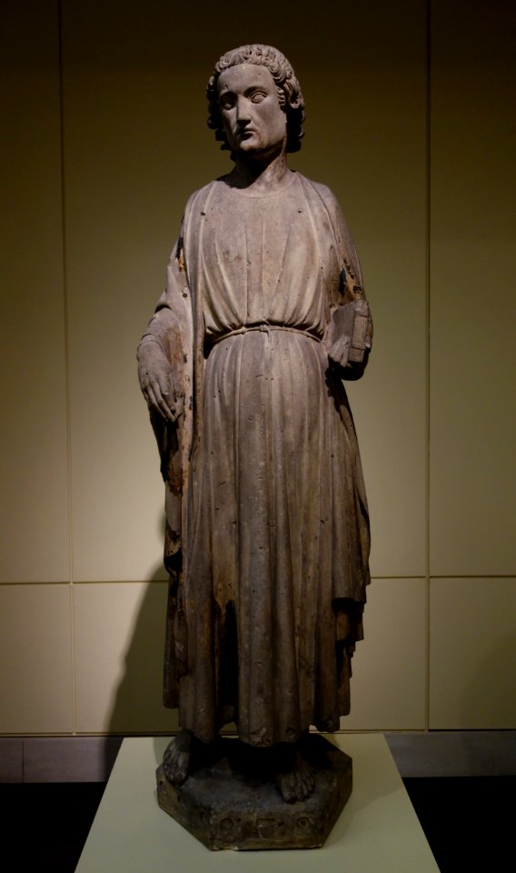 Donor Figure, from the Hospice at Salins, France, 1260-1305, limestone with traces of polychromy - Cincinnati Art Museum - DSC04458