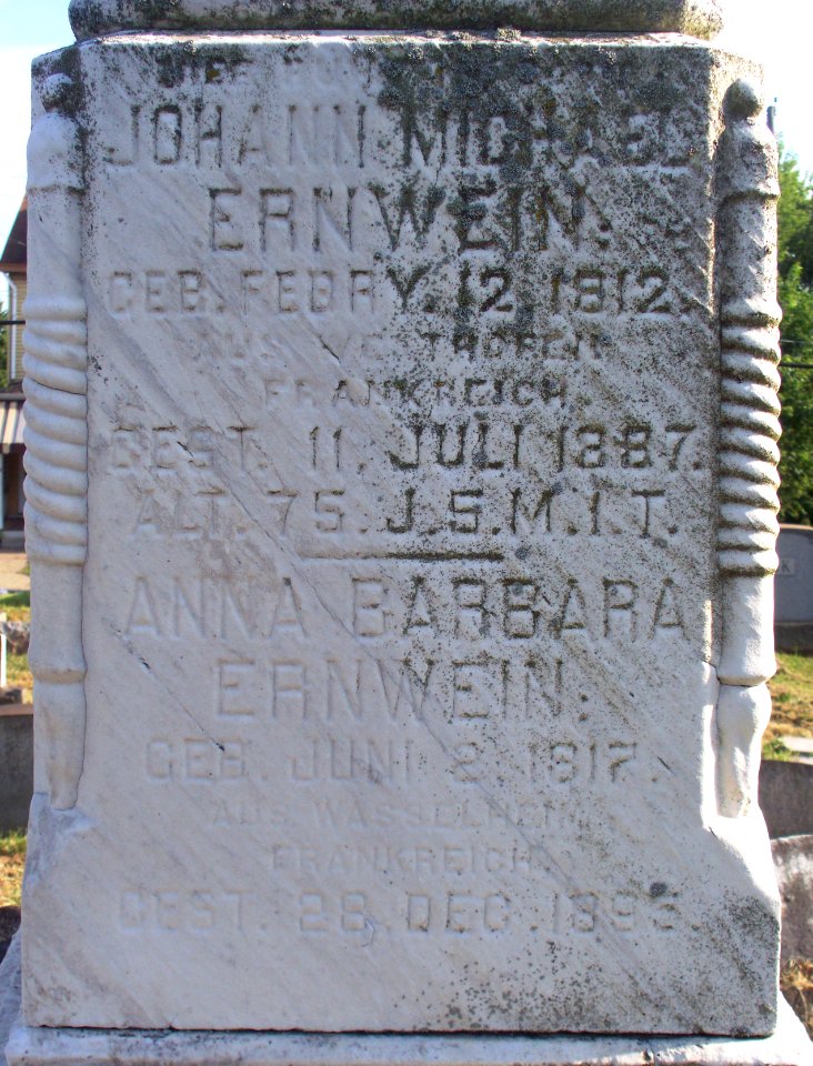Ehrstein-Ernwein Obelisk, St. Paul’s Lutheran Cemetery (Mount Oliver), 2015-08-23, 03