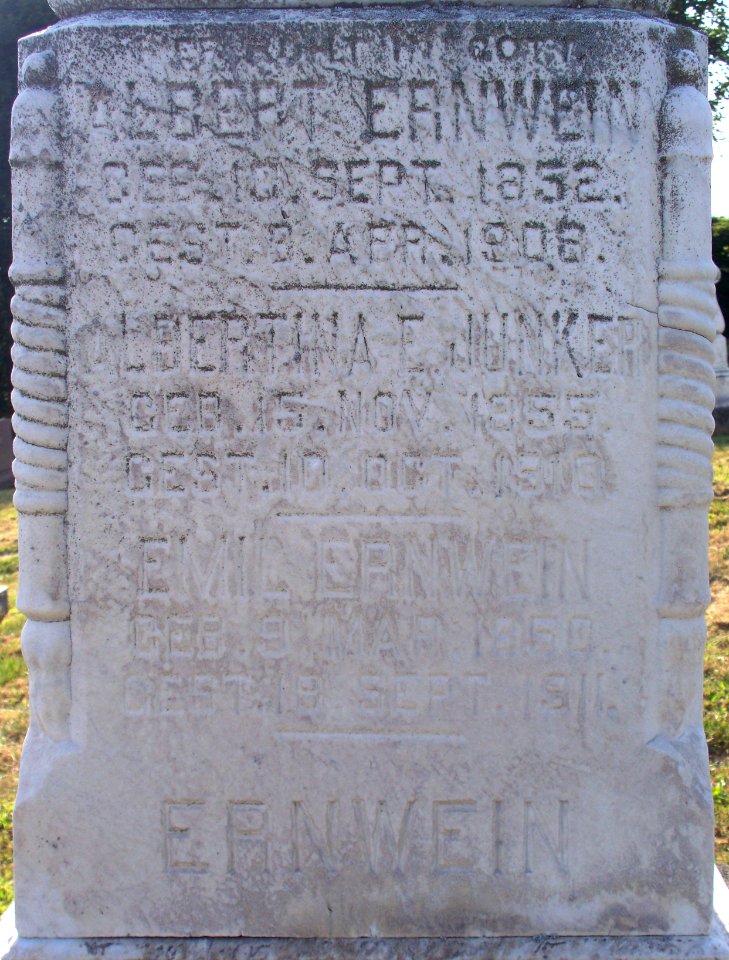 Ehrstein-Ernwein Obelisk, St. Paul’s Lutheran Cemetery (Mount Oliver), 2015-08-23, 04