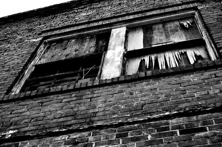 Building rustic black and white photo