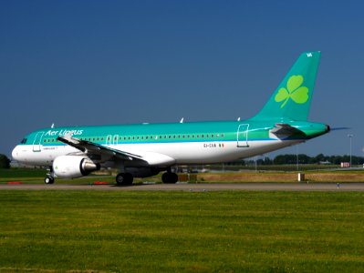 EI-CVA Airbus A320 of Air Lingus, taxiing at Schiphol (AMS - EHAM), The Netherlands, 18may2014, pic-3