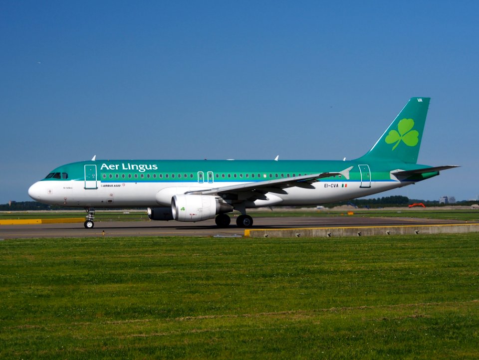 EI-CVA Airbus A320 of Air Lingus, taxiing at Schiphol (AMS - EHAM), The Netherlands, 18may2014, pic-2