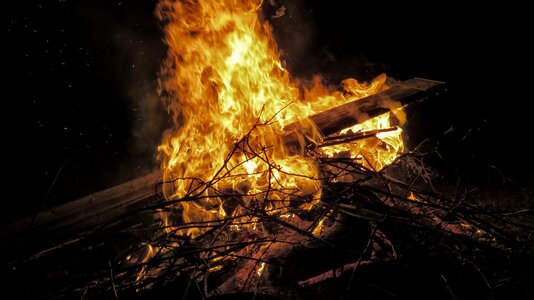 Fire flame wood fire