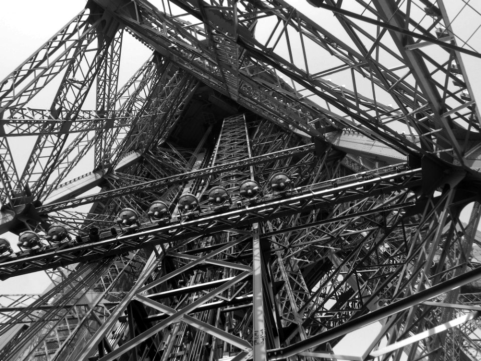 Eiffel Tower Structure BW