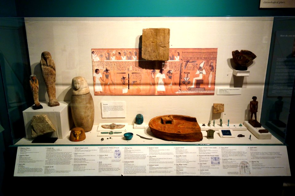 Egyptian display, Amulets, scarabs, etc. - Albany Institute of History and Art - DSC08181