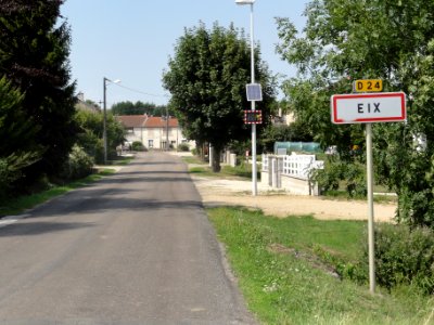 Eix (Meuse) city limit sign