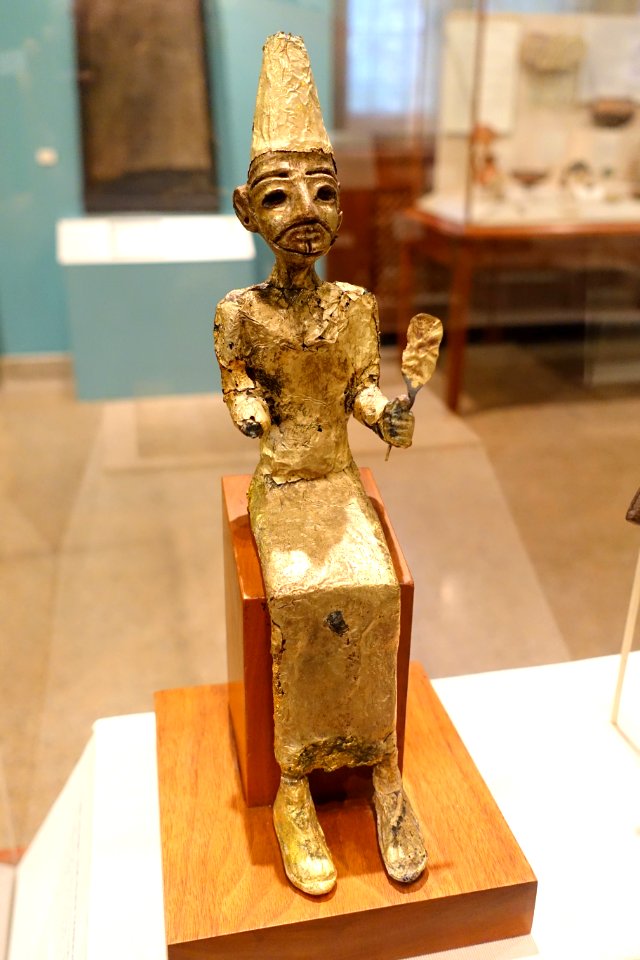 El, the Canaanite creator deity, Megiddo, Stratum VII, Late Bronze II, 1400-1200 BC, bronze with gold leaf - Oriental Institute Museum, University of Chicago - DSC07734