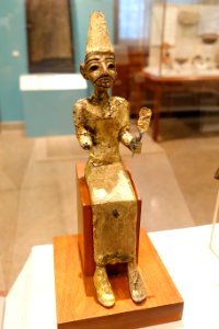 El, the Canaanite creator deity, Megiddo, Stratum VII, Late Bronze II, 1400-1200 BC, bronze with gold leaf - Oriental Institute Museum, University of Chicago - DSC07734