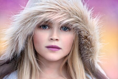 Girl blond face photo