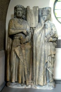 Ekkehard, Margrave of Meissen, and his wife Uta, c. 1250, in the west choir of Naumburg Cathedral, Germany, c. 1901-1903, plaster replica - Adolphus Busch Hall - Harvard University - DSC05694