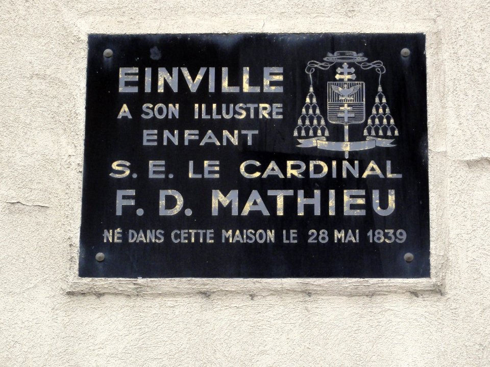 Einville-au-Jard (M-et-M) maison natale cardinal F.D.Mathieu, plaque