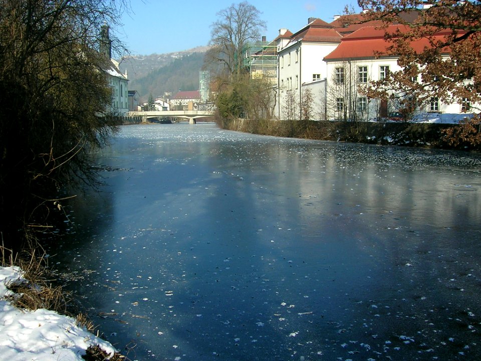 Eichstätt - Vereiste Altmühl 2017-01-29 -Spitalbrücke
