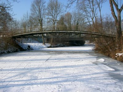 Eichstätt - Vereiste Altmühl 2017-01-29 -Franz-Göpfert-Steg (1)
