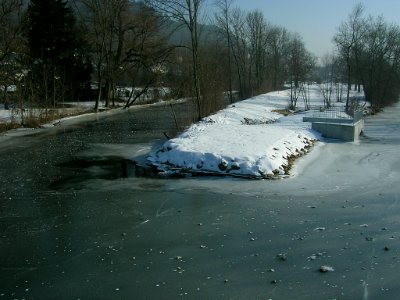 Eichstätt - Vereiste Altmühl 2017-01-29 -Blick von Willibaldsbrücke (4)