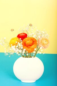 Flower vase spring orange