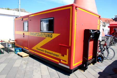 Einsatzleitungscontainer, Feuerwehr Bremerhaven, Seestadtfest 2018 in Bremerhaven