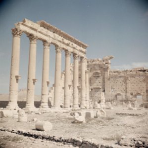 Einde van de zuilengalerij in het 'kamp van Diocletianus' met de overblijfselen , Bestanddeelnr 255-9786
