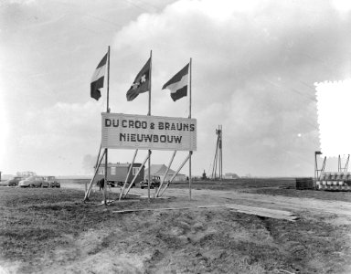 Eerste paal voor nieuwe fabriek Du croo & Brauns Westhaven Amsterdam, Bestanddeelnr 907-6909