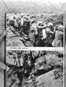 Eerste Wereldoorlog, Duitse soldaten in loopgraven aan de Marne, Bestanddeelnr 926-1618