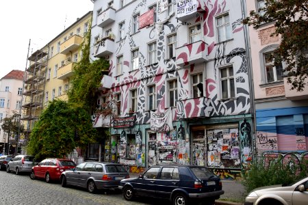 Ehemaliges besetztes Haus in der Samariterstraße 32 in Berlin-Friedrichshain