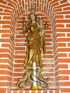 Effry (Aisne) église, statue vierge et enfant