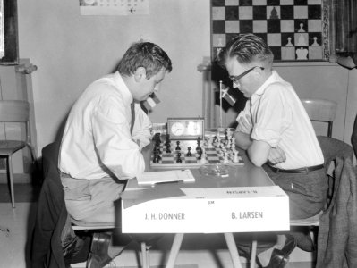Eerste ronde IBM schaaktoernooi, Jan Hein Donner tegen Bent Larsen, Bestanddeelnr 916-6654