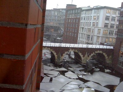 Ellerntorsbrücke bei Eisgang