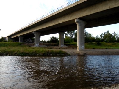 Elsterbrücke in Hartmannsdorf die Bundesautobahn 38 überführend im August 2017