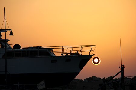 Sunset transportation harbor photo