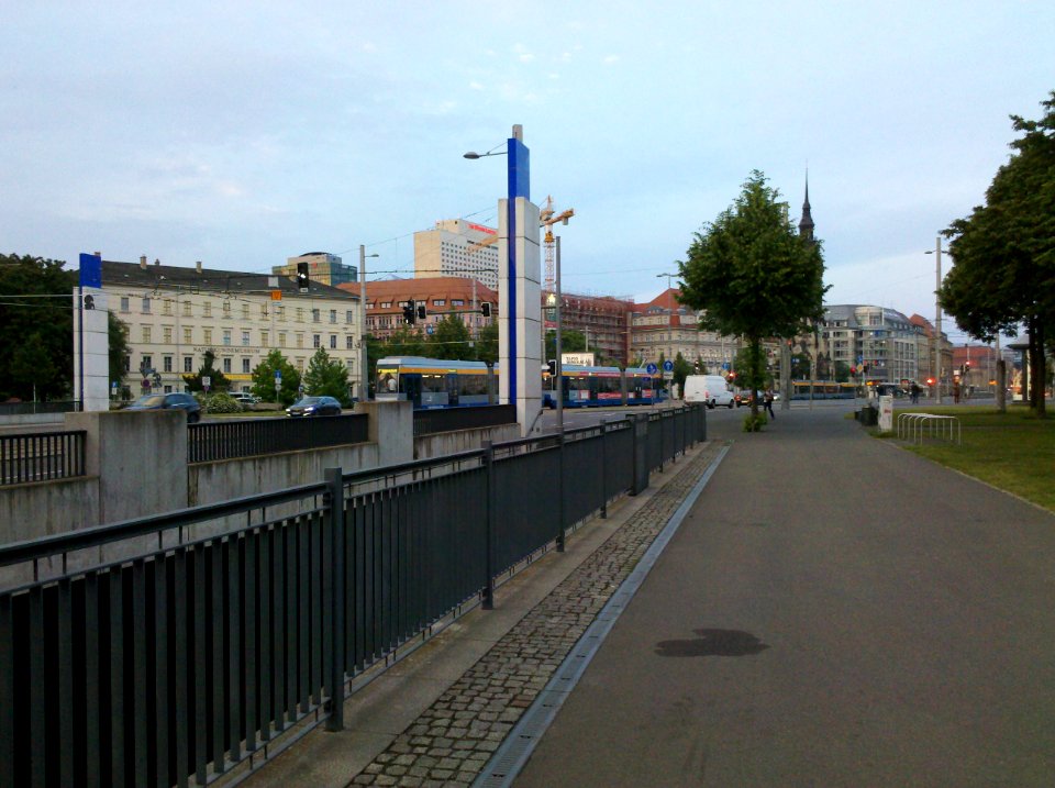 Elstermühlgraben in Leipzig mit Blick auf Goerdelerring im Juni 2016
