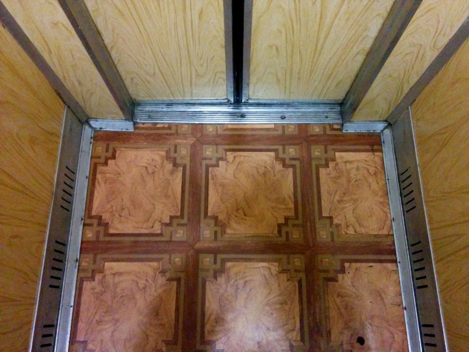 Elevator floor at Hotel Avia